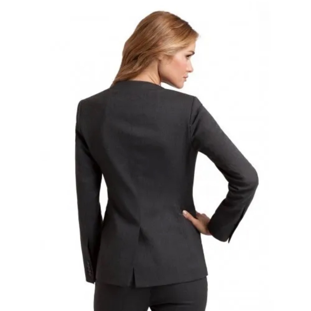 New Guess by Marciano Stella Collarless Virgin Wool Gray  Blazer 2 S - Picture 4 of 4